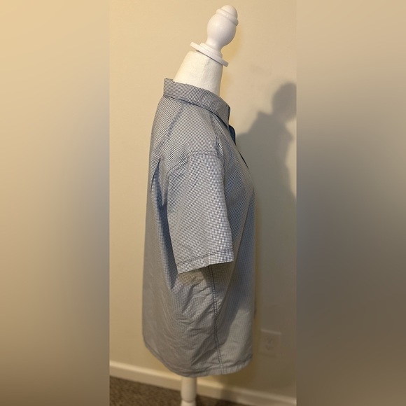 The North Face Shirt Mens Large Blue Checker Pocket Tee Button Down Short Sleeve - Picture 5 of 6